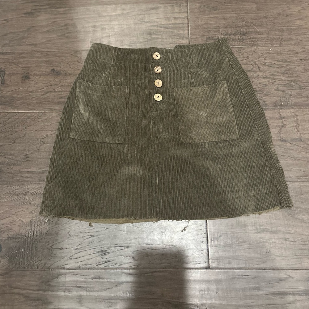 Altar'd State Green A-Line Mini Skirt
